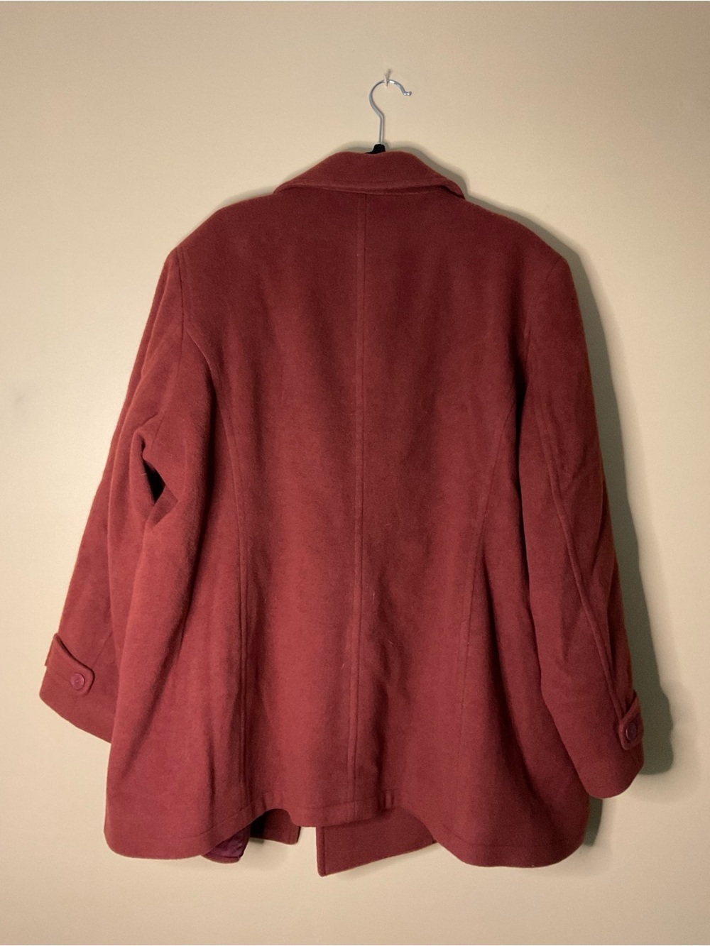 LL Bean Plus Classic Double-Breasted Women's Wool Coat - Rust Red - Picture 5 of 9